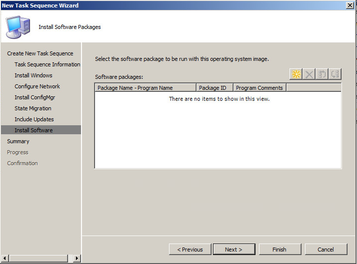 new task sequence install software